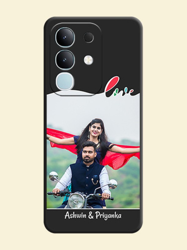 Fall in Love Pattern with Picture on Photo On Space Black Custom Soft Matte Mobile Back Cover - iQOO Z10x 5G