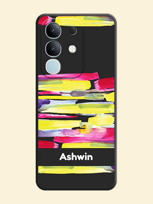 Brush Coloured On Space Black Custom Soft Matte Mobile Back Cover - iQOO Z10x 5G