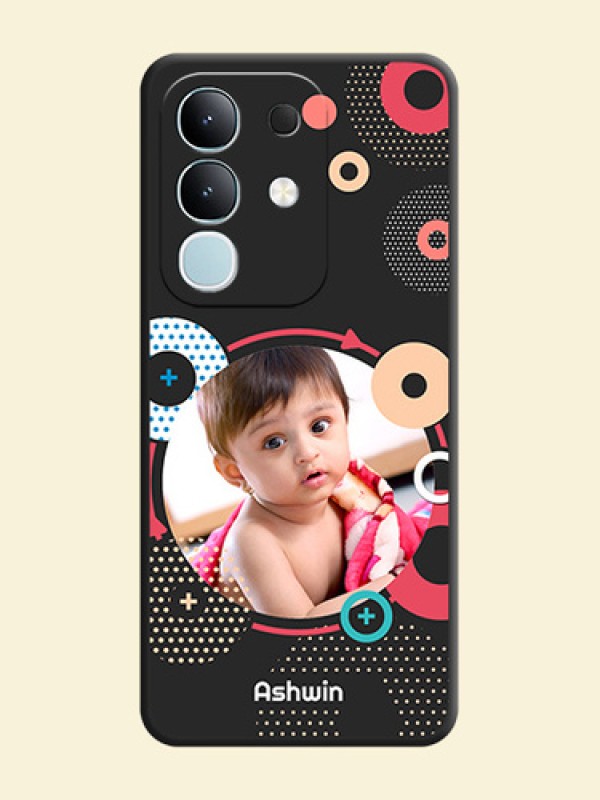 Multicoloured Round Image On Space Black Custom Soft Matte Mobile Back Cover - iQOO Z10x 5G