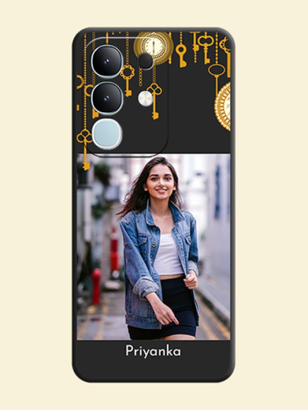 Decorative Design with Text On Space Black Custom Soft Matte Mobile Back Cover - iQOO Z10x 5G