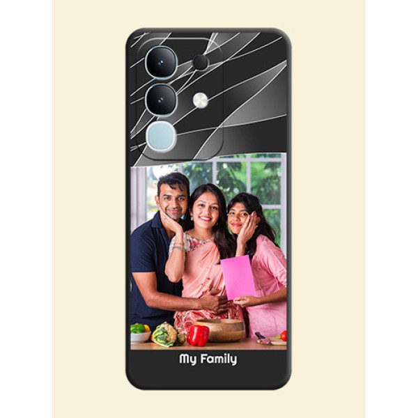 Mixed Wave Lines on Photo On Space Black Custom Soft Matte Mobile Back Cover - iQOO Z10x 5G