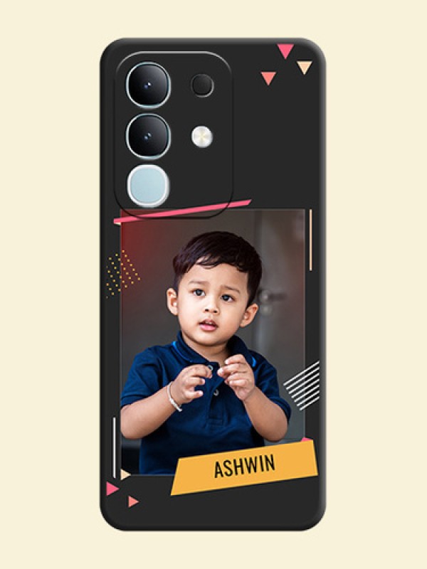 Photo Frame with Triangle Small Dots on Photo On Space Black Custom Soft Matte Mobile Back Cover - iQOO Z10x 5G