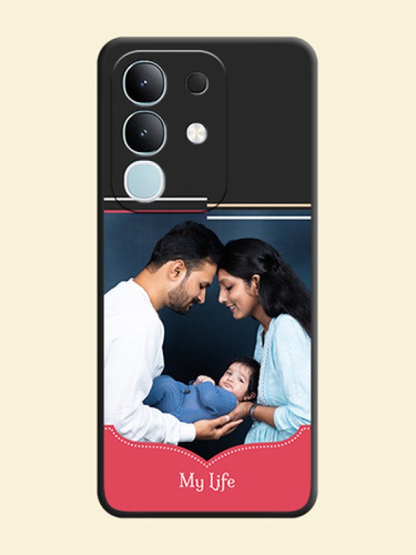 Classic Plain Design with Name On Space Black Custom Soft Matte Mobile Back Cover - iQOO Z10x 5G