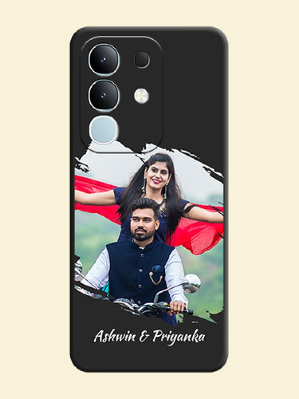 Grunge Brush Strokes on Photo On Space Black Custom Soft Matte Mobile Back Cover - iQOO Z10x 5G