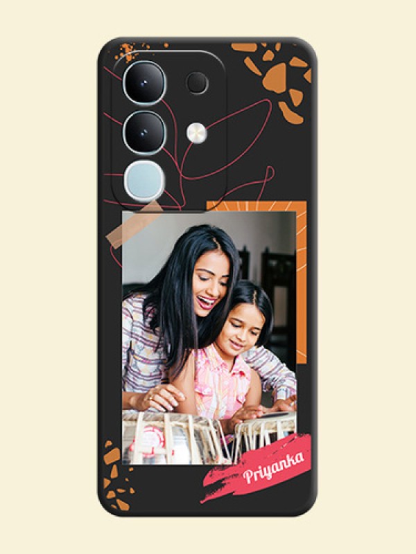 Orange Photo Frame On Space Black Custom Soft Matte Mobile Back Cover - iQOO Z10x 5G