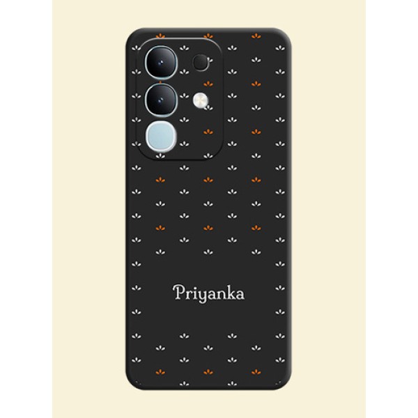 Simple Pattern With Custom Text On Space Black Custom Soft Matte Mobile Back Cover - iQOO Z10x 5G Simple Pattern With Custom Text On Space Black Custom Soft Matte Mobile Back Cover - iQOO Z10x 5G