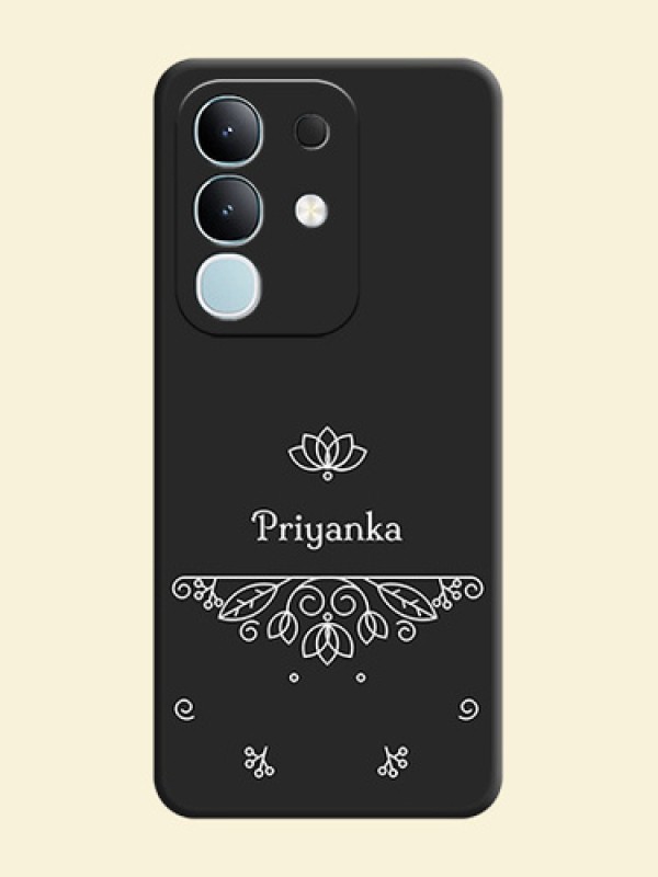 Lotus Garden Custom Text On Space Black Custom Soft Matte Mobile Back Cover - iQOO Z10x 5G