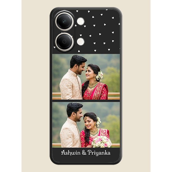 Miniature Love Symbols with Name On Space Black Custom Soft Matte Mobile Back Cover - iQOO Z11 Lite 5G Miniature Love Symbols with Name On Space Black Custom Soft Matte Mobile Back Cover - iQOO Z11 Lite 5G