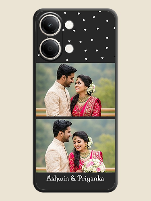 Miniature Love Symbols with Name On Space Black Custom Soft Matte Mobile Back Cover - iQOO Z11 Lite 5G