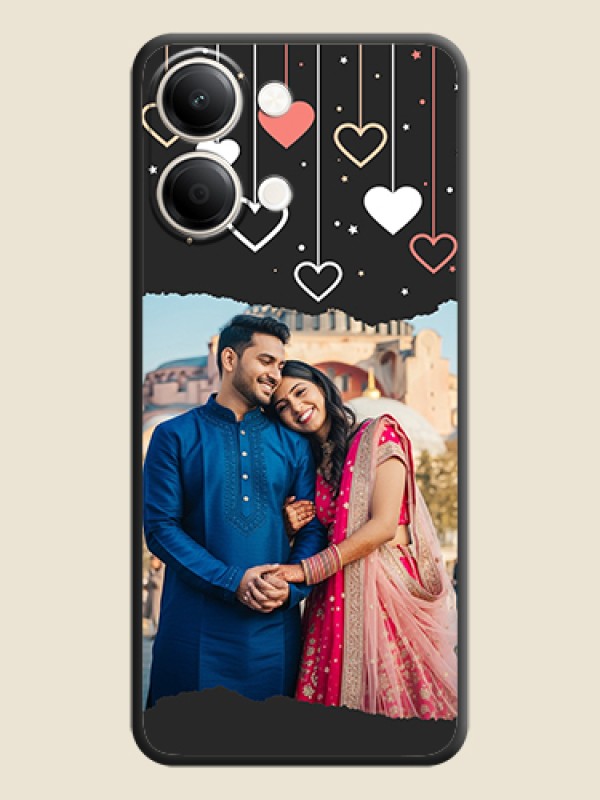 Love Hangings with Splash Wave Picture On Space Black Custom Soft Matte Mobile Back Cover - iQOO Z11 Lite 5G