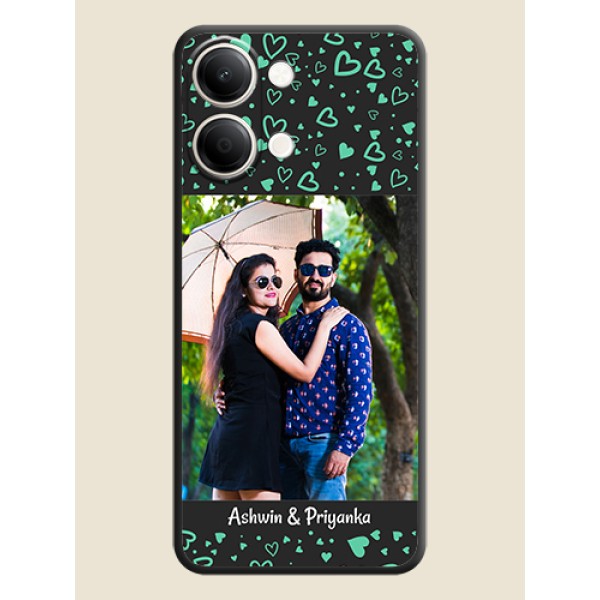 Sea Green Indefinite Love Pattern on Photo On Space Black Custom Soft Matte Mobile Back Cover - iQOO Z11 Lite 5G Sea Green Indefinite Love Pattern on Photo On Space Black Custom Soft Matte Mobile Back Cover - iQOO Z11 Lite 5G
