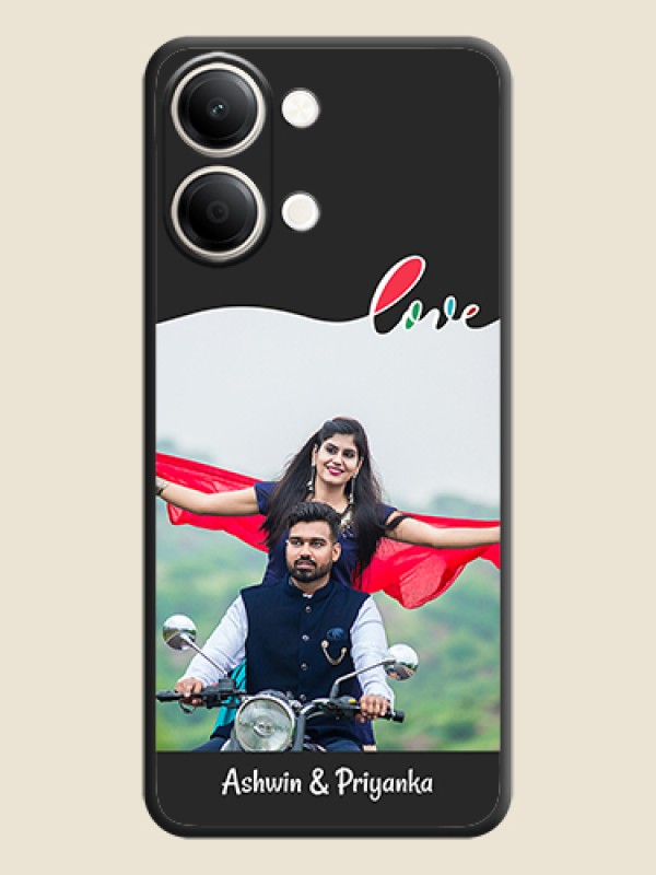 Fall in Love Pattern with Picture on Photo On Space Black Custom Soft Matte Mobile Back Cover - iQOO Z11 Lite 5G