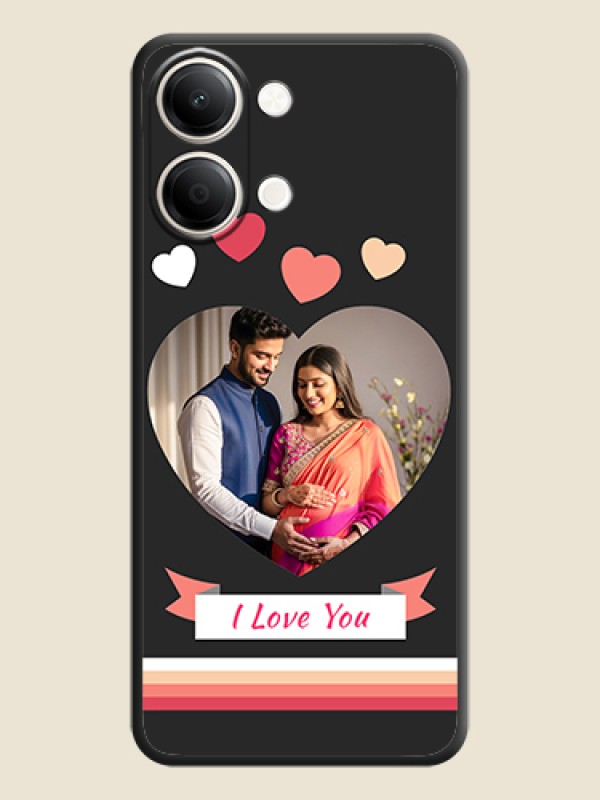 Love Shaped Photo with Colorful Stripes On Space Black Custom Soft Matte Mobile Back Cover - iQOO Z11 Lite 5G