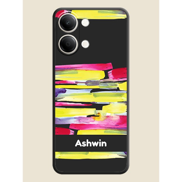 Brush Coloured On Space Black Custom Soft Matte Mobile Back Cover - iQOO Z11 Lite 5G Brush Coloured On Space Black Custom Soft Matte Mobile Back Cover - iQOO Z11 Lite 5G
