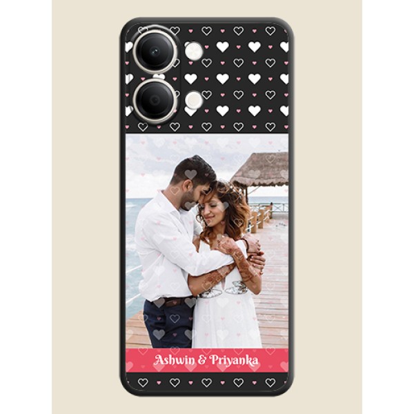 White Color Love Symbols with Text Design on Photo On Space Black Custom Soft Matte Mobile Back Cover - iQOO Z11 Lite 5G White Color Love Symbols with Text Design on Photo On Space Black Custom Soft Matte Mobile Back Cover - iQOO Z11 Lite 5G