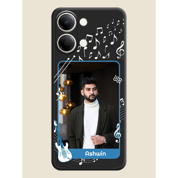 Musical Theme Design with Text on Photo On Space Black Custom Soft Matte Mobile Back Cover - iQOO Z11 Lite 5G
