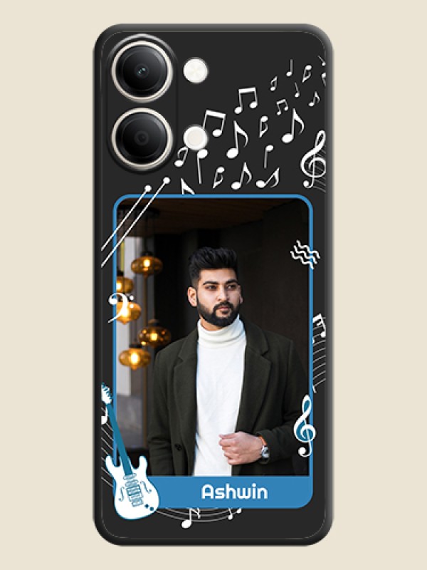 Musical Theme Design with Text on Photo On Space Black Custom Soft Matte Mobile Back Cover - iQOO Z11 Lite 5G