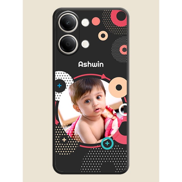 Multicoloured Round Image On Space Black Custom Soft Matte Mobile Back Cover - iQOO Z11 Lite 5G