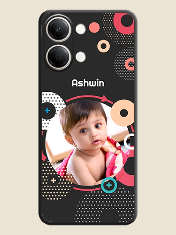 Multicoloured Round Image On Space Black Custom Soft Matte Mobile Back Cover - iQOO Z11 Lite 5G