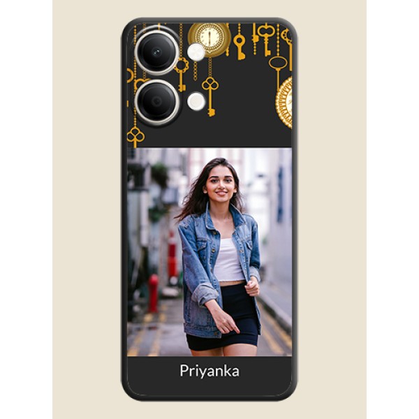 Decorative Design with Text On Space Black Custom Soft Matte Mobile Back Cover - iQOO Z11 Lite 5G Decorative Design with Text On Space Black Custom Soft Matte Mobile Back Cover - iQOO Z11 Lite 5G
