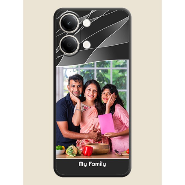 Mixed Wave Lines on Photo On Space Black Custom Soft Matte Mobile Back Cover - iQOO Z11 Lite 5G Mixed Wave Lines on Photo On Space Black Custom Soft Matte Mobile Back Cover - iQOO Z11 Lite 5G