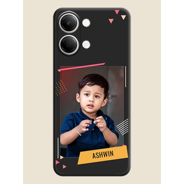 Photo Frame with Triangle Small Dots on Photo On Space Black Custom Soft Matte Mobile Back Cover - iQOO Z11 Lite 5G Photo Frame with Triangle Small Dots on Photo On Space Black Custom Soft Matte Mobile Back Cover - iQOO Z11 Lite 5G