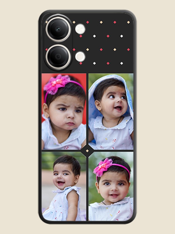 Multicolor Dotted Pattern with 4 Image Holder On Space Black Custom Soft Matte Mobile Back Cover - iQOO Z11 Lite 5G