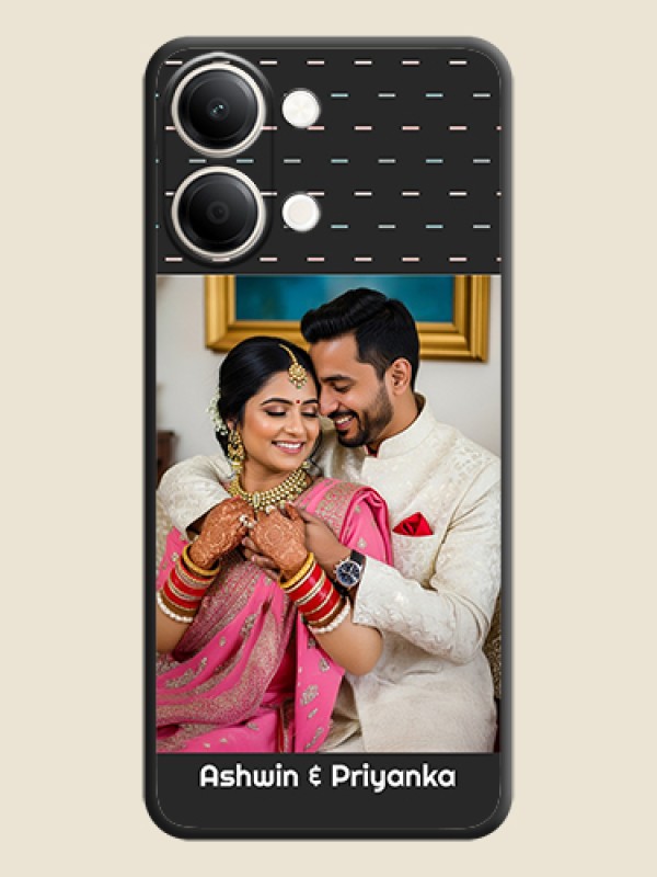 Line Pattern Design with Text On Space Black Custom Soft Matte Mobile Back Cover - iQOO Z11 Lite 5G