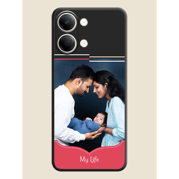 Classic Plain Design with Name On Space Black Custom Soft Matte Mobile Back Cover - iQOO Z11 Lite 5G Classic Plain Design with Name On Space Black Custom Soft Matte Mobile Back Cover - iQOO Z11 Lite 5G