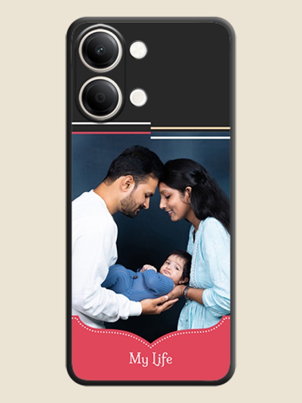 Classic Plain Design with Name On Space Black Custom Soft Matte Mobile Back Cover - iQOO Z11 Lite 5G