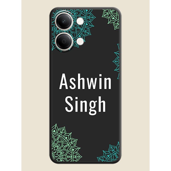 Your Name with Floral Design On Space Black Custom Soft Matte Mobile Back Cover - iQOO Z11 Lite 5G Your Name with Floral Design On Space Black Custom Soft Matte Mobile Back Cover - iQOO Z11 Lite 5G
