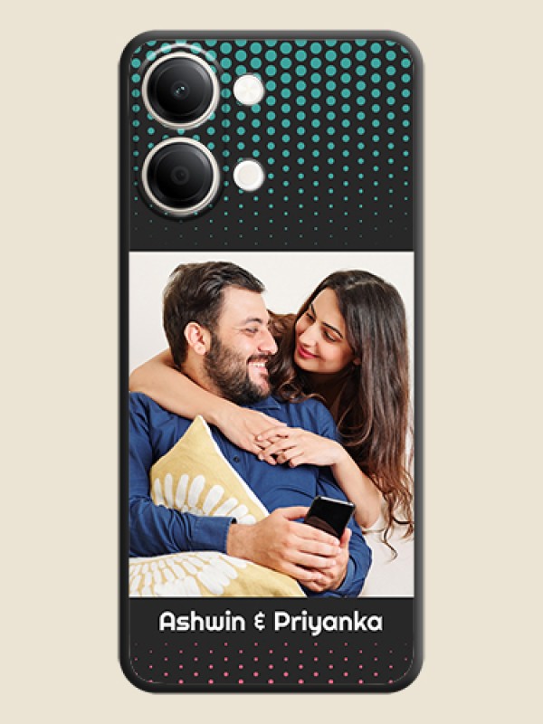 Faded Dots with Grunge Photo Frame and Text On Space Black Custom Soft Matte Mobile Back Cover - iQOO Z11 Lite 5G
