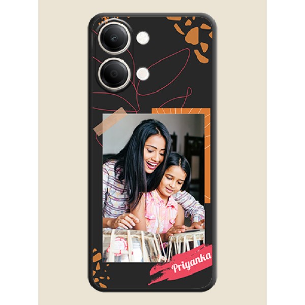 Orange Photo Frame On Space Black Custom Soft Matte Mobile Back Cover - iQOO Z11 Lite 5G Orange Photo Frame On Space Black Custom Soft Matte Mobile Back Cover - iQOO Z11 Lite 5G