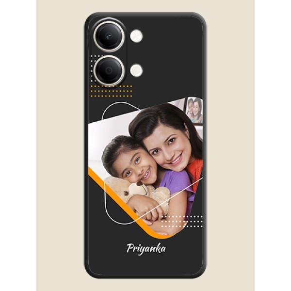 Yellow Triangle on Photo On Space Black Custom Soft Matte Mobile Back Cover - iQOO Z11 Lite 5G Yellow Triangle on Photo On Space Black Custom Soft Matte Mobile Back Cover - iQOO Z11 Lite 5G