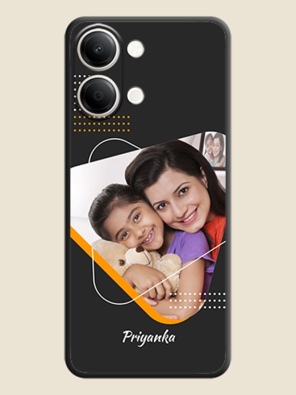 Yellow Triangle on Photo On Space Black Custom Soft Matte Mobile Back Cover - iQOO Z11 Lite 5G