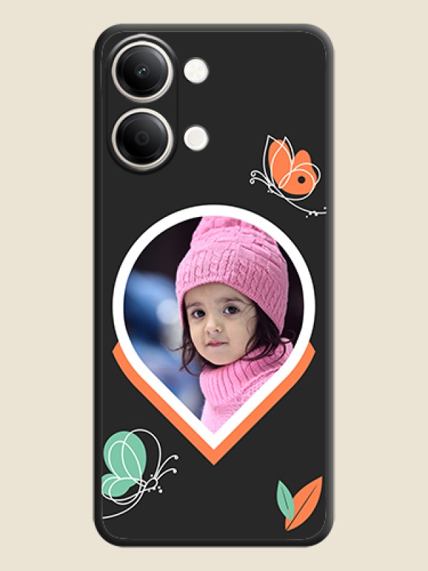 Upload Pic With Simple Butterly Design On Space Black Custom Soft Matte Mobile Back Cover - iQOO Z11 Lite 5G