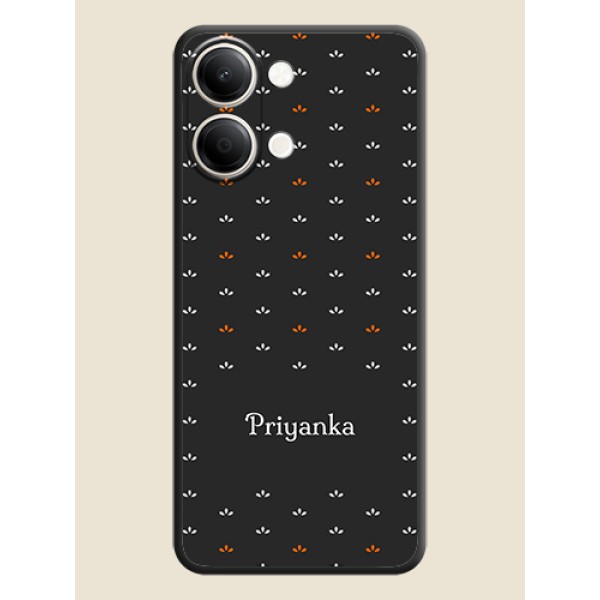 Simple Pattern With Custom Text On Space Black Custom Soft Matte Mobile Back Cover - iQOO Z11 Lite 5G Simple Pattern With Custom Text On Space Black Custom Soft Matte Mobile Back Cover - iQOO Z11 Lite 5G