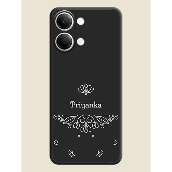 Lotus Garden Custom Text On Space Black Custom Soft Matte Mobile Back Cover - iQOO Z11 Lite 5G Lotus Garden Custom Text On Space Black Custom Soft Matte Mobile Back Cover - iQOO Z11 Lite 5G