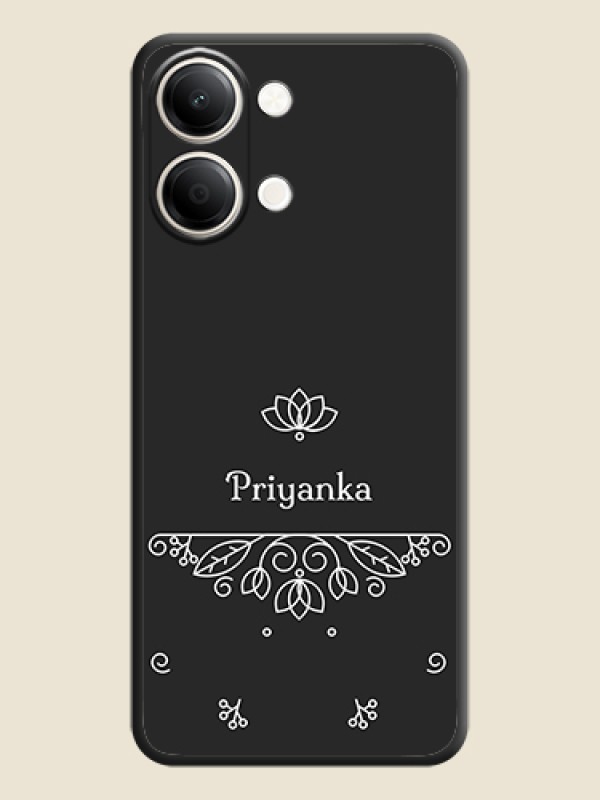 Lotus Garden Custom Text On Space Black Custom Soft Matte Mobile Back Cover - iQOO Z11 Lite 5G