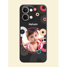 Multicoloured Round Image On Space Black Custom Soft Matte Mobile Back Cover - iQOO Z11X 5G