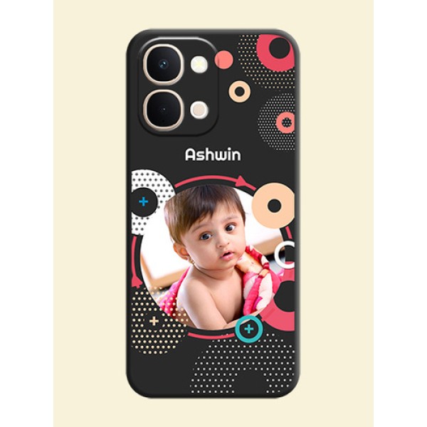 Multicoloured Round Image On Space Black Custom Soft Matte Mobile Back Cover - iQOO Z11X 5G Multicoloured Round Image On Space Black Custom Soft Matte Mobile Back Cover - iQOO Z11X 5G