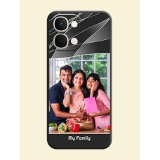 Mixed Wave Lines on Photo On Space Black Custom Soft Matte Mobile Back Cover - iQOO Z11X 5G