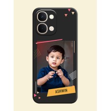 Photo Frame with Triangle Small Dots on Photo On Space Black Custom Soft Matte Mobile Back Cover - iQOO Z11X 5G