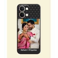 Line Pattern Design with Text On Space Black Custom Soft Matte Mobile Back Cover - iQOO Z11X 5G