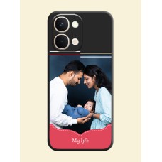 Classic Plain Design with Name On Space Black Custom Soft Matte Mobile Back Cover - iQOO Z11X 5G