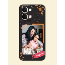 Orange Photo Frame On Space Black Custom Soft Matte Mobile Back Cover - iQOO Z11X 5G