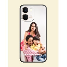 Full Single Pic Upload With Text On Space Black Custom Soft Matte Mobile Back Cover - iQOO Z11X 5G