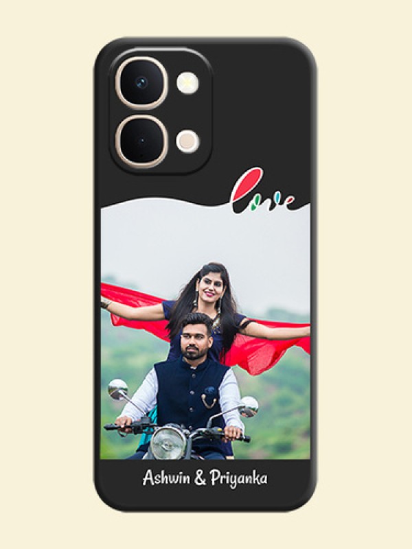 Fall in Love Pattern with Picture on Photo On Space Black Custom Soft Matte Mobile Back Cover - iQOO Z11xa 5G