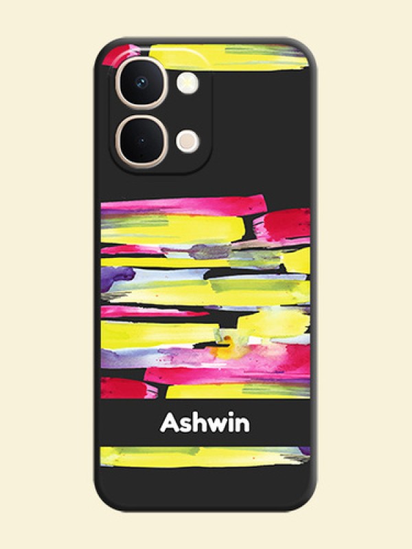 Brush Coloured On Space Black Custom Soft Matte Mobile Back Cover - iQOO Z11xa 5G