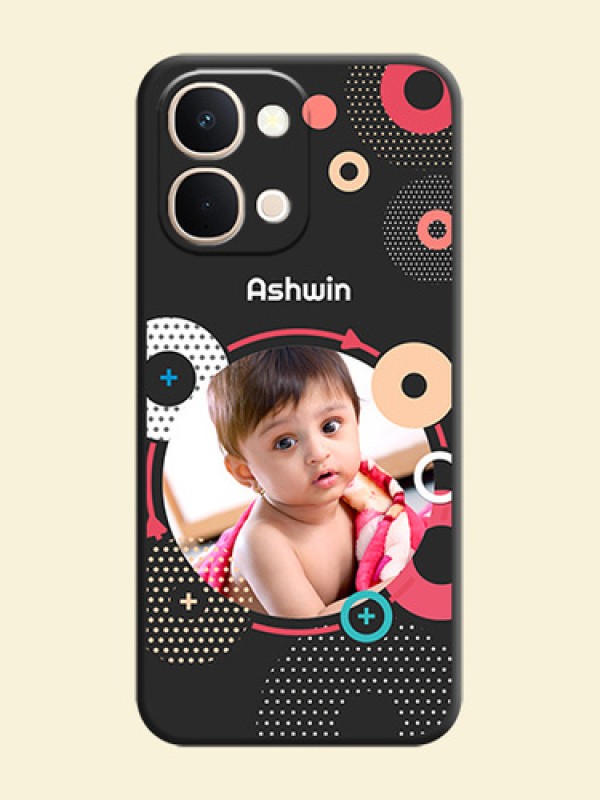 Multicoloured Round Image On Space Black Custom Soft Matte Mobile Back Cover - iQOO Z11xa 5G
